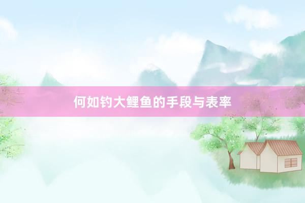 何如钓大鲤鱼的手段与表率